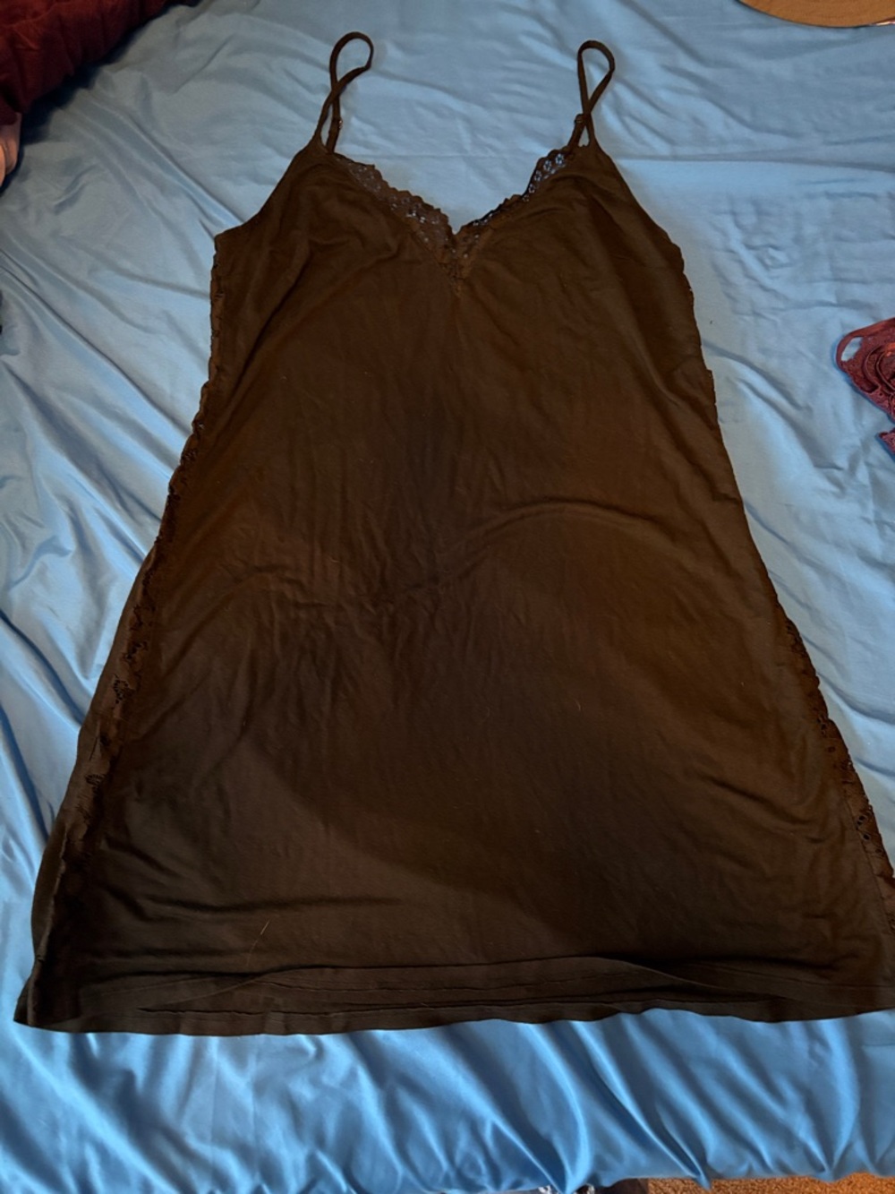 Victoria's Secret Black Lace-Trim Slip